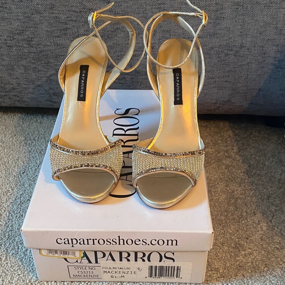 Caparros Shimmering Gold Heels